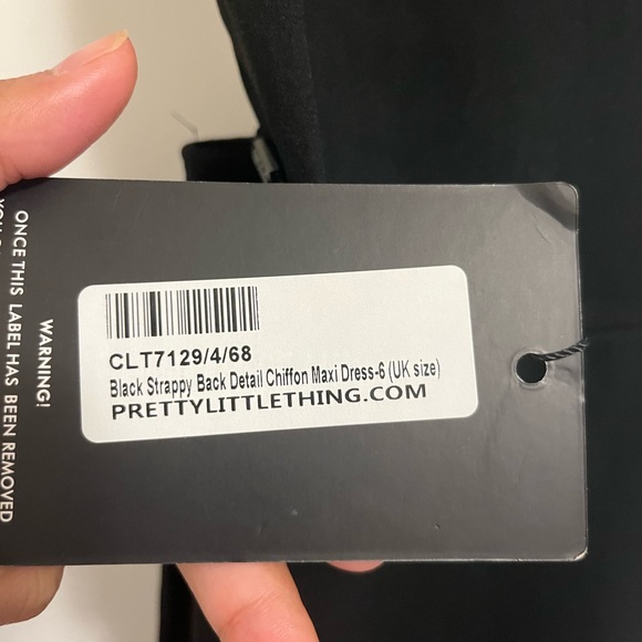 Pretty Little Thing Black Strappy Back Detail Chiffon Maxi Dress - Picture 8 of 8